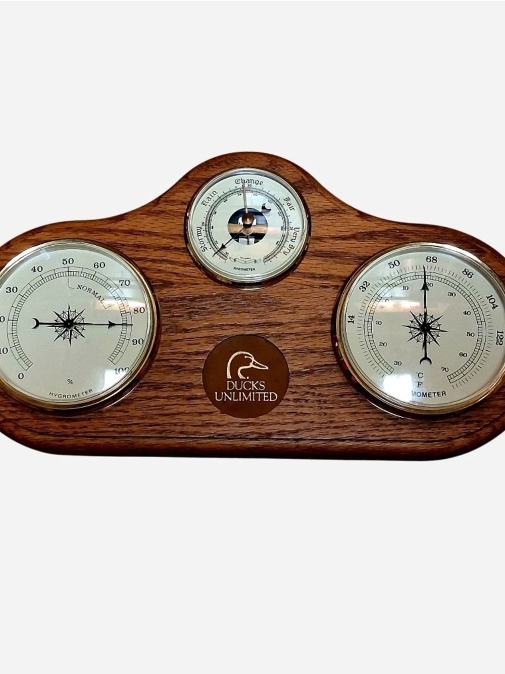 Ducks Unlimited Oak Weather Station Wall Decor